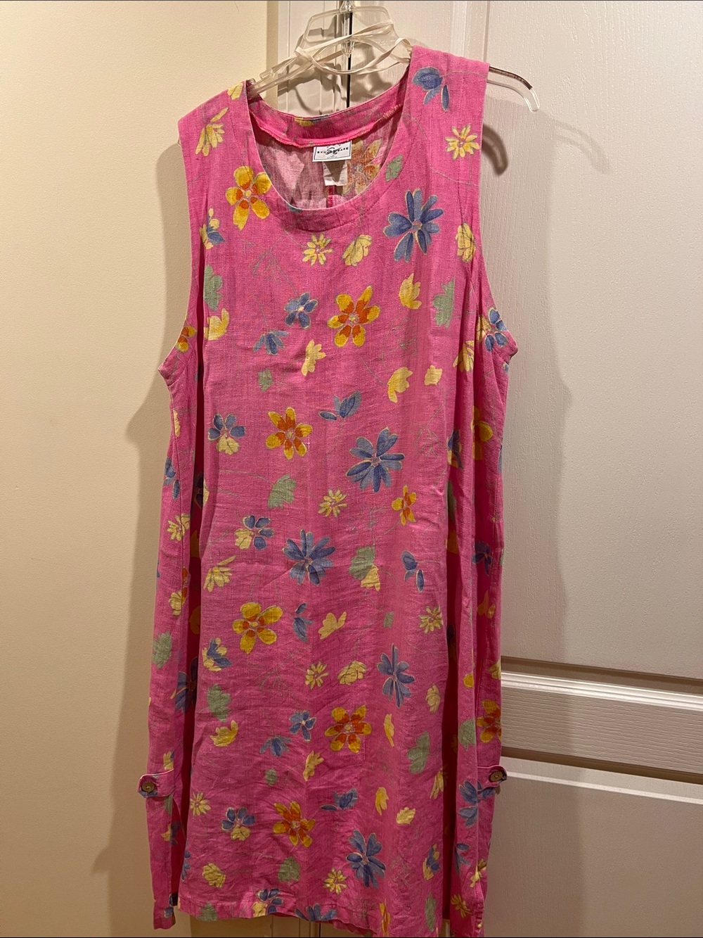 Pink Floral Sleeveless Tunic Dress